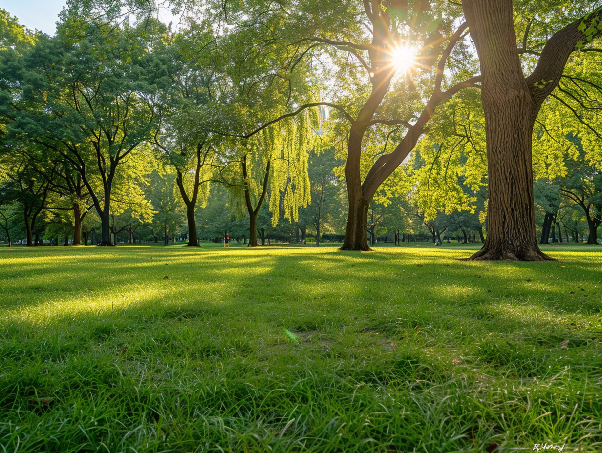 arbres  pelouse