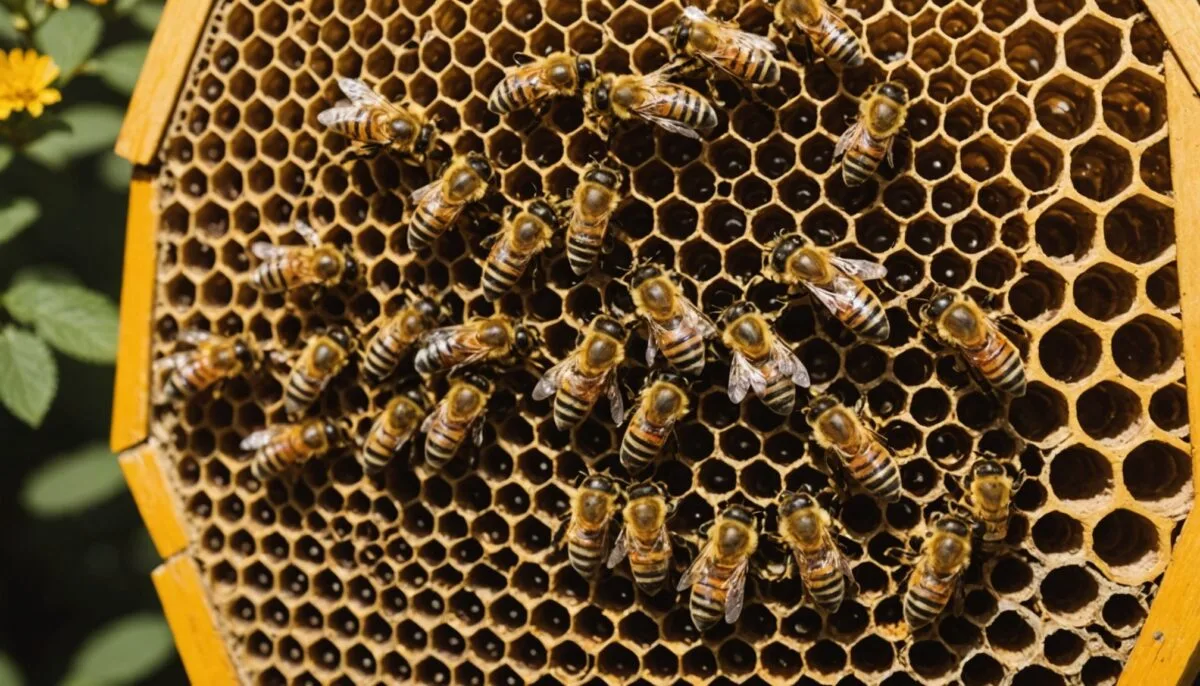 Ruche Dadant en bois avec abeilles en activité