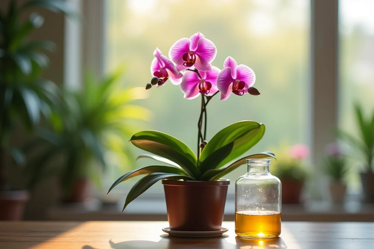 Orchidée avec feuilles molles nécessitant des soins appropriés