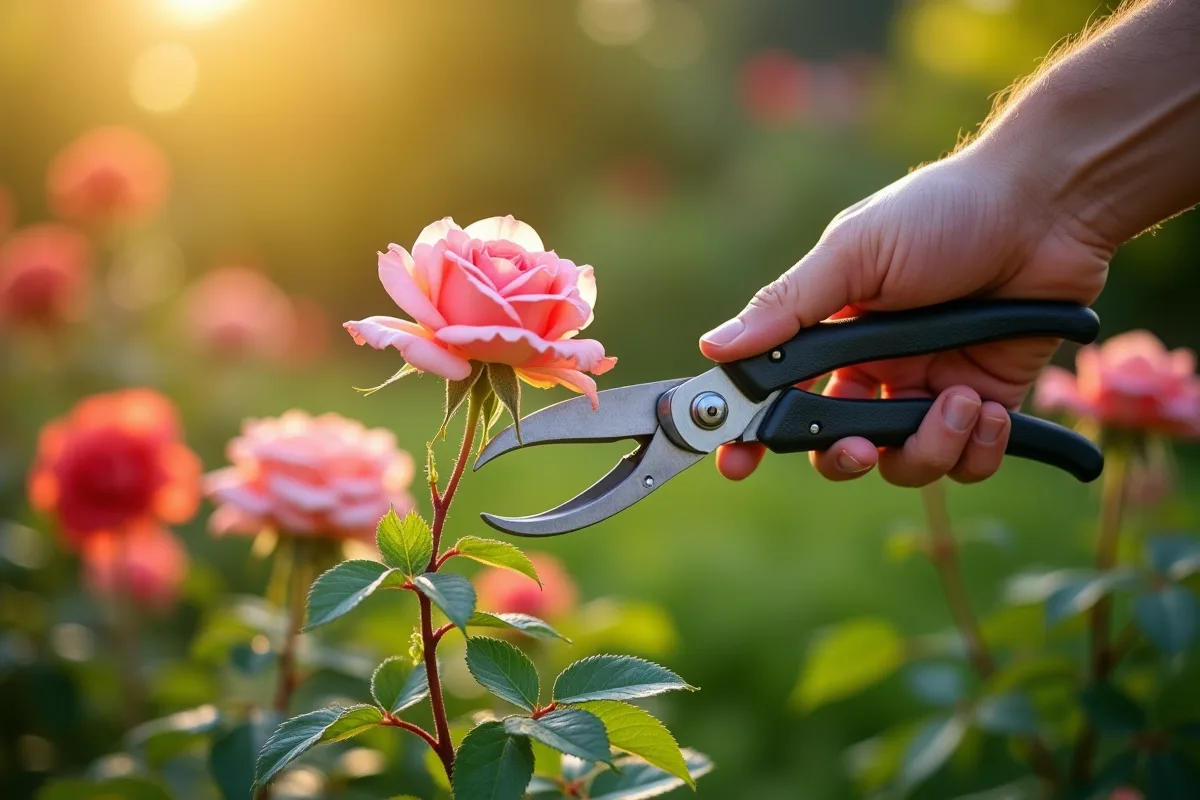 Roses fanées sur un rosier nécessitant une taille pour une meilleure floraison