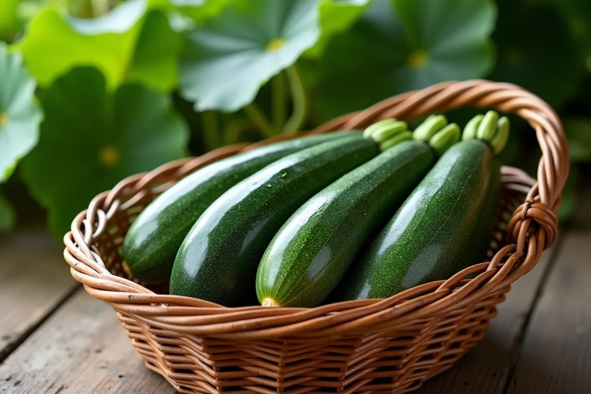 Courgette fraîche sur un plan de travail en cuisine