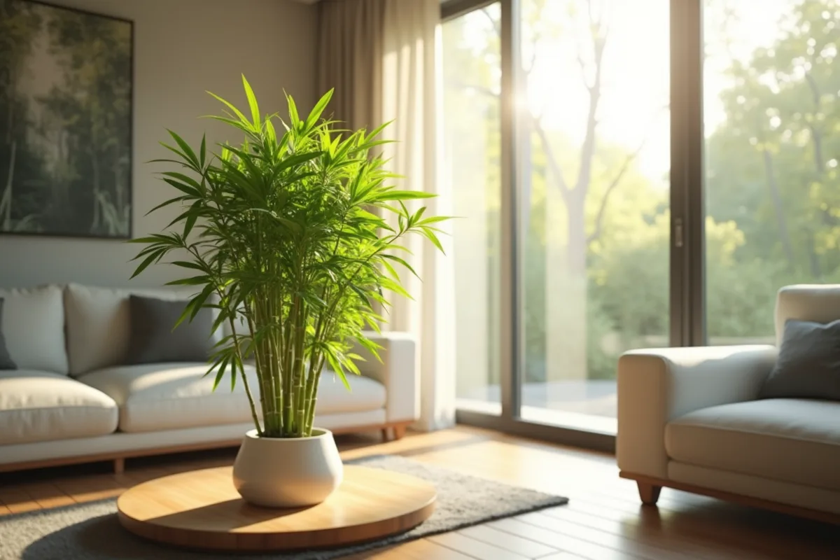 Plantes porte-bonheur dans un intérieur accueillant et lumineux